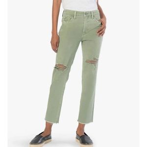 Kut From The Kloth Rachel High Rise Fab Ab Mom Jean in Tuscan Olive 0 new